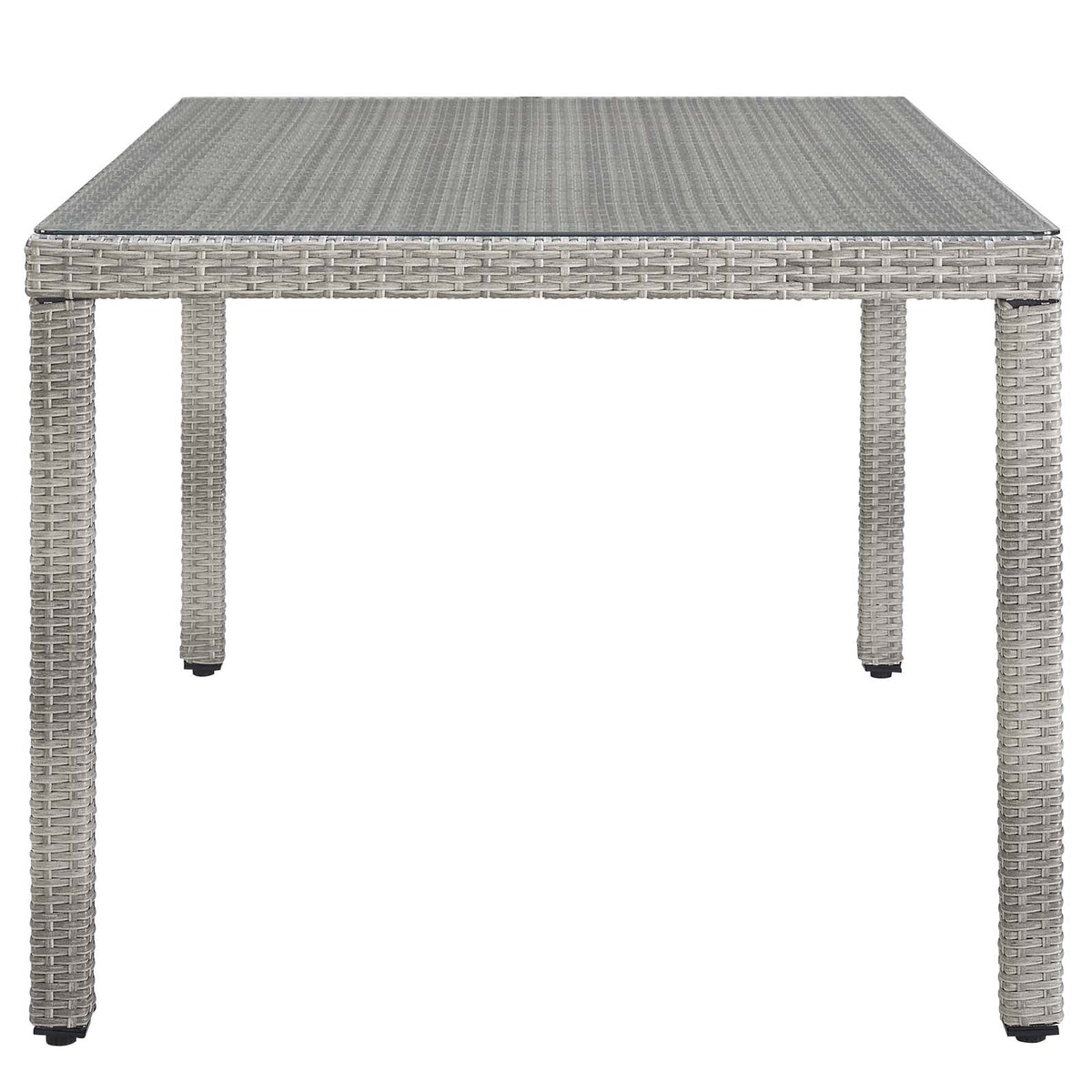 Aura Gray 68" Outdoor Patio Wicker Rattan Dining Table - Ornate Home