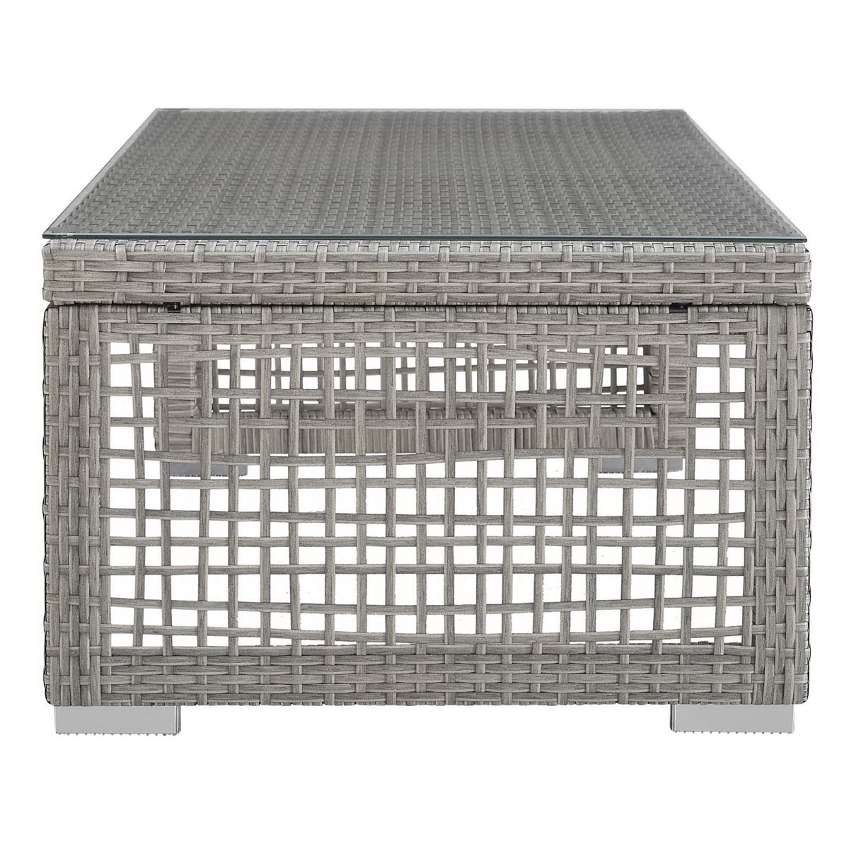 Aura Gray/White 6 Piece Outdoor Patio Wicker Rattan Set - Ornate Home