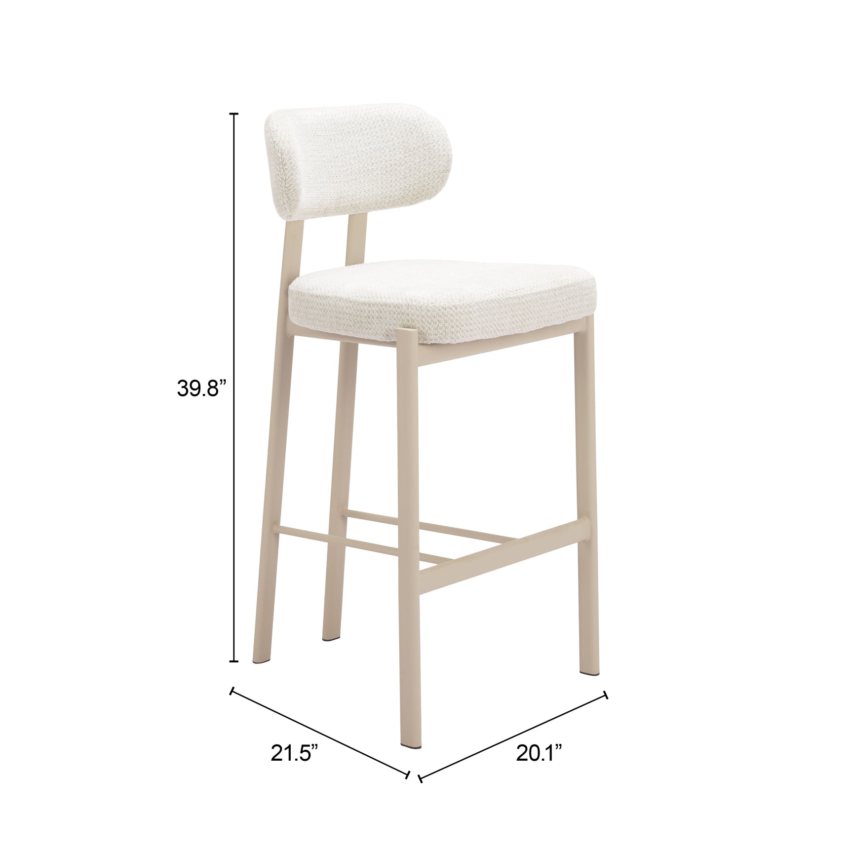 Aurea Light Gray Barstool (Set of 2) - Ornate Home