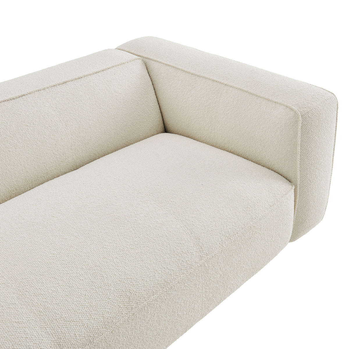 Auren Cream 88 Inch Lattice Bouclé Upholstered Sofa - Ornate Home