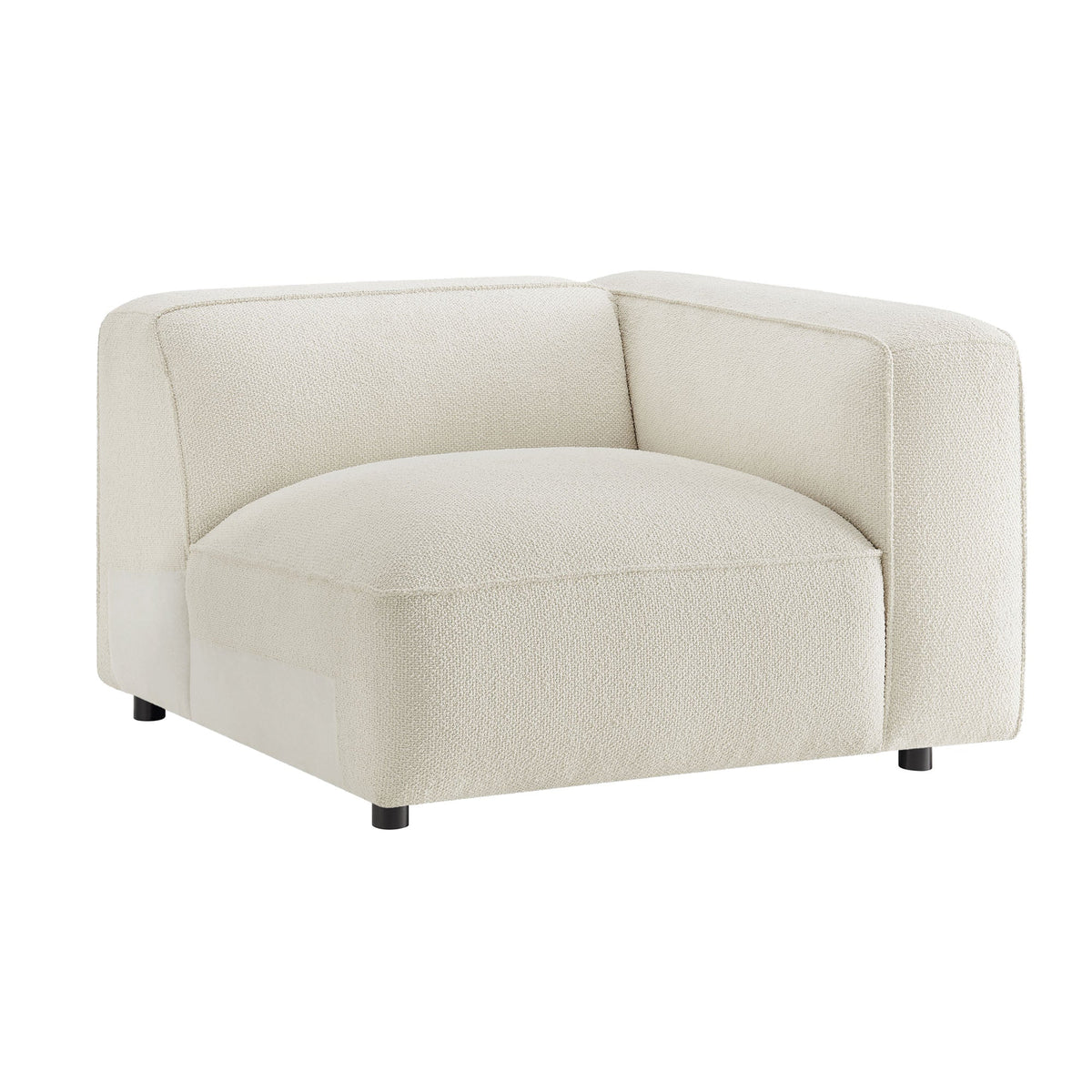 Auren Cream Lattice Bouclé Upholstered Modular Right-Facing Arm Chair - Ornate Home
