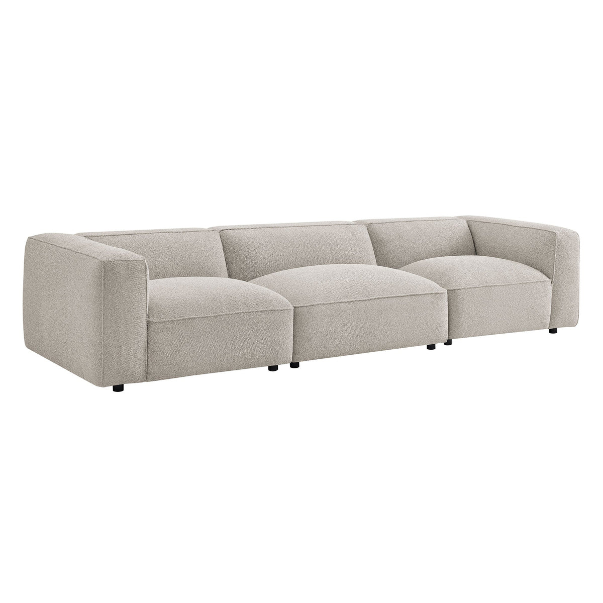 Auren Fog 3 Piece Lattice Bouclé Upholstered Modular Sofa - Ornate Home
