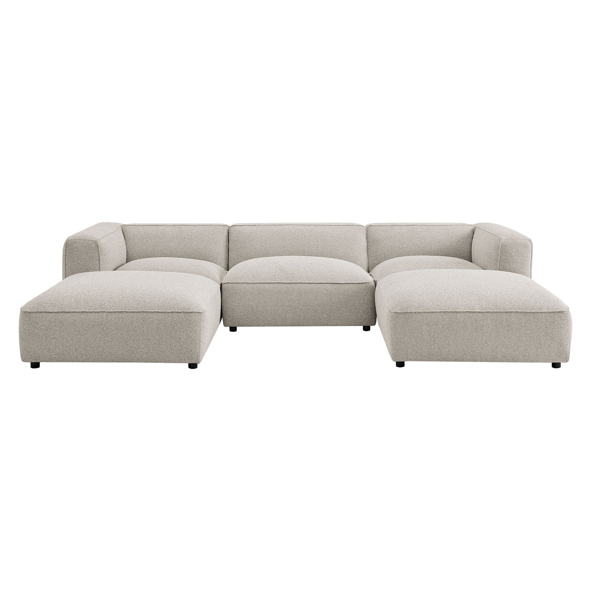 Auren Fog 5 Piece Lattice Bouclé Upholstered Modular Sectional - Ornate Home