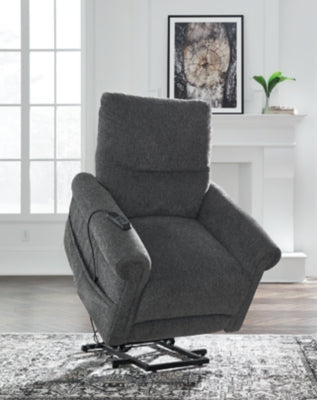Aureta Charcoal Power Lift Recliner (Online Special Price) - Ornate Home