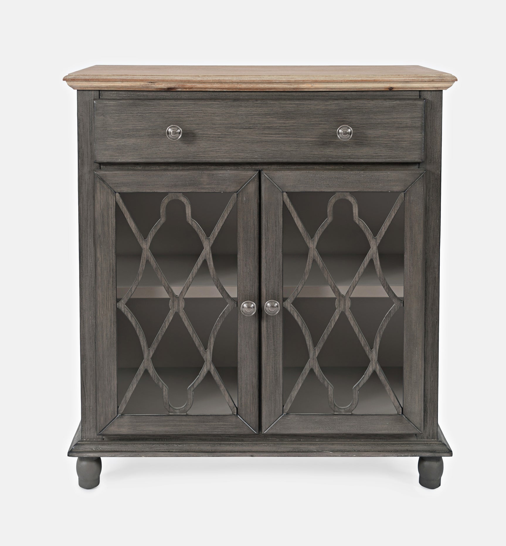 Aurora Hills Brushed Grey/Bisque 2 Door Accent Chest - Ornate Home