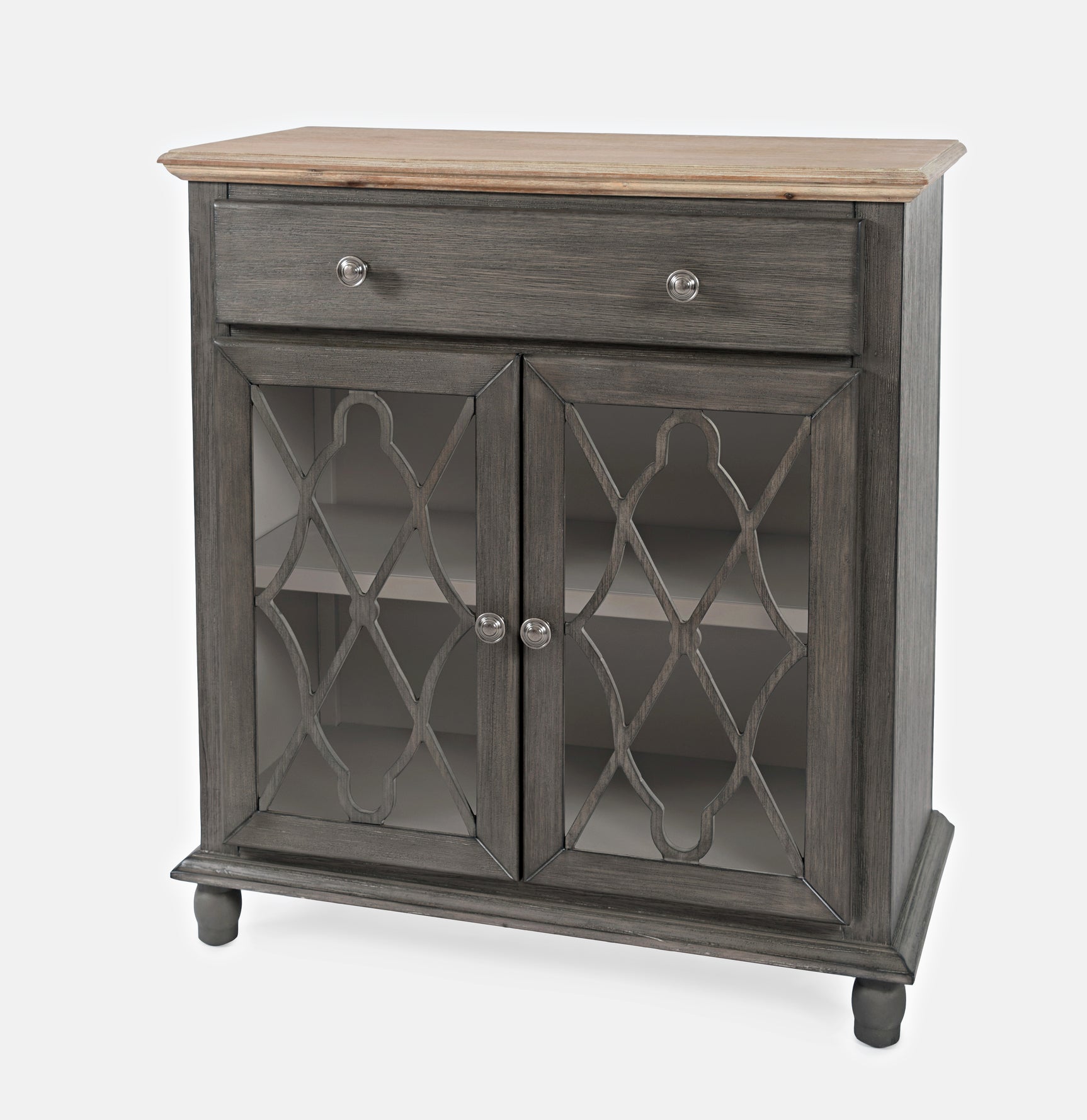 Aurora Hills Brushed Grey/Bisque 2 Door Accent Chest - Ornate Home