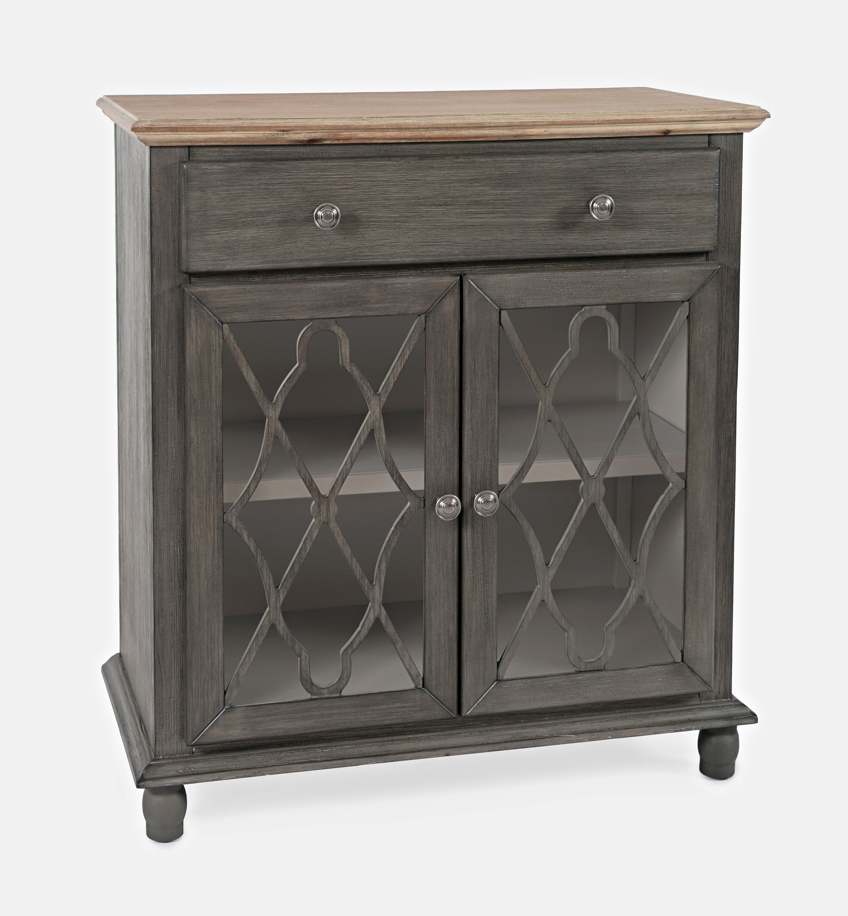 Aurora Hills Brushed Grey/Bisque 2 Door Accent Chest - Ornate Home