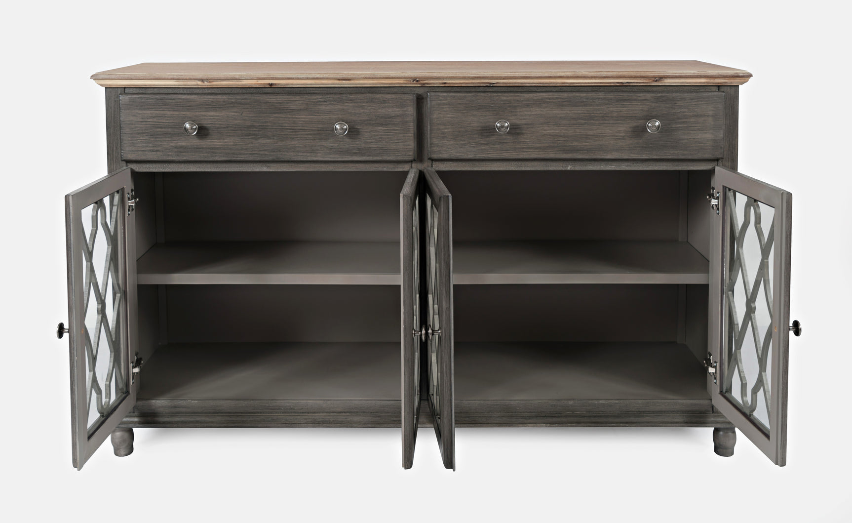 Aurora Hills Brushed Grey/Bisque 4 Door Accent Chest - Ornate Home