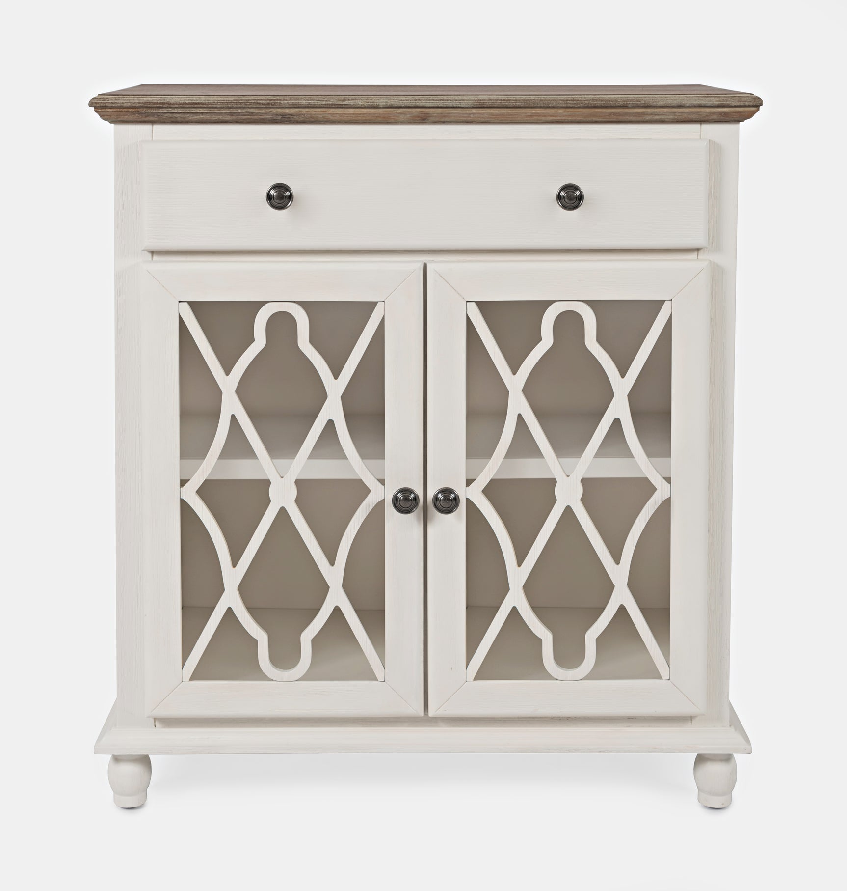 Aurora Hills Brushed White/Bisque 2 Door Accent Chest - Ornate Home