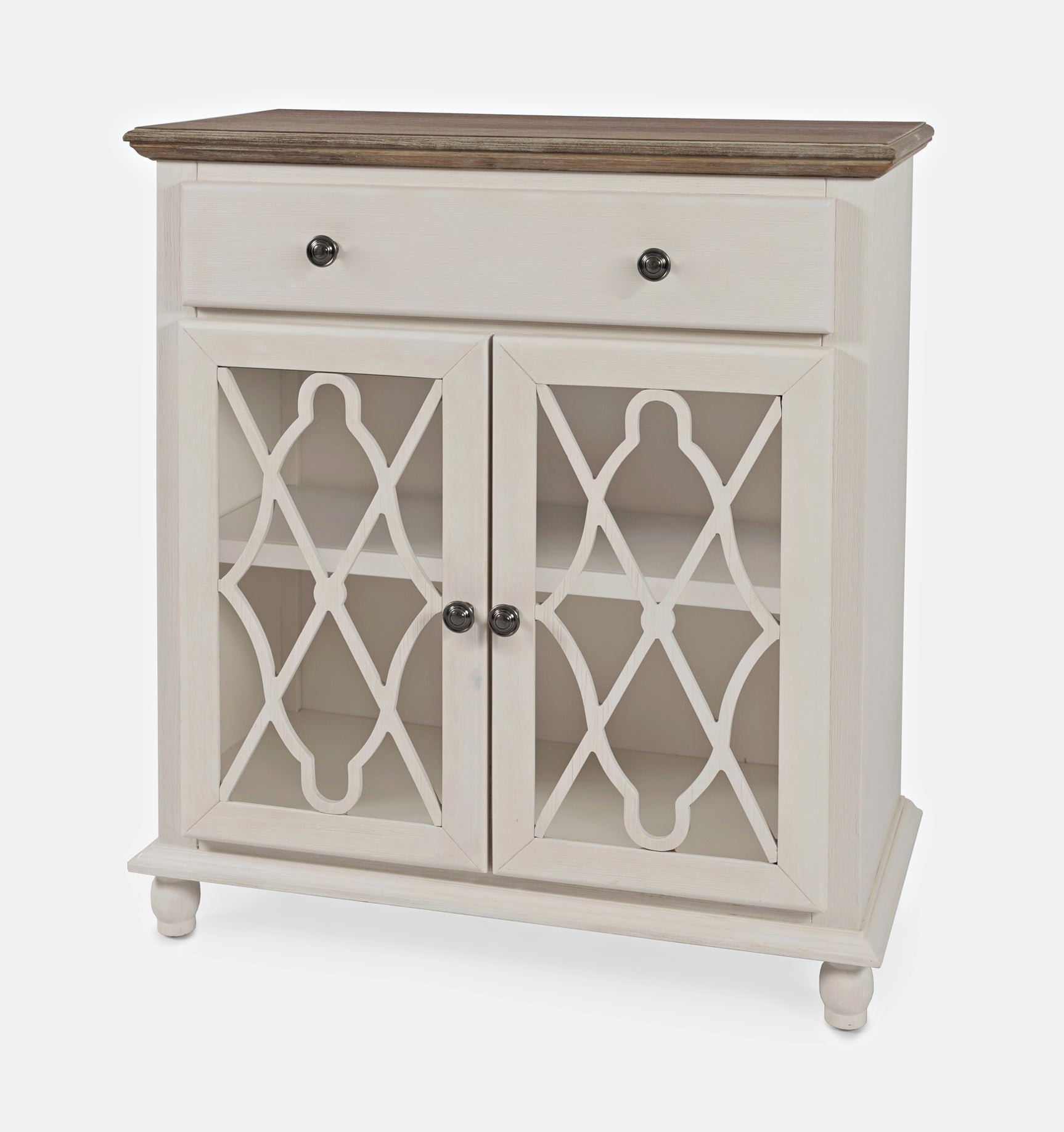 Aurora Hills Brushed White/Bisque 2 Door Accent Chest - Ornate Home