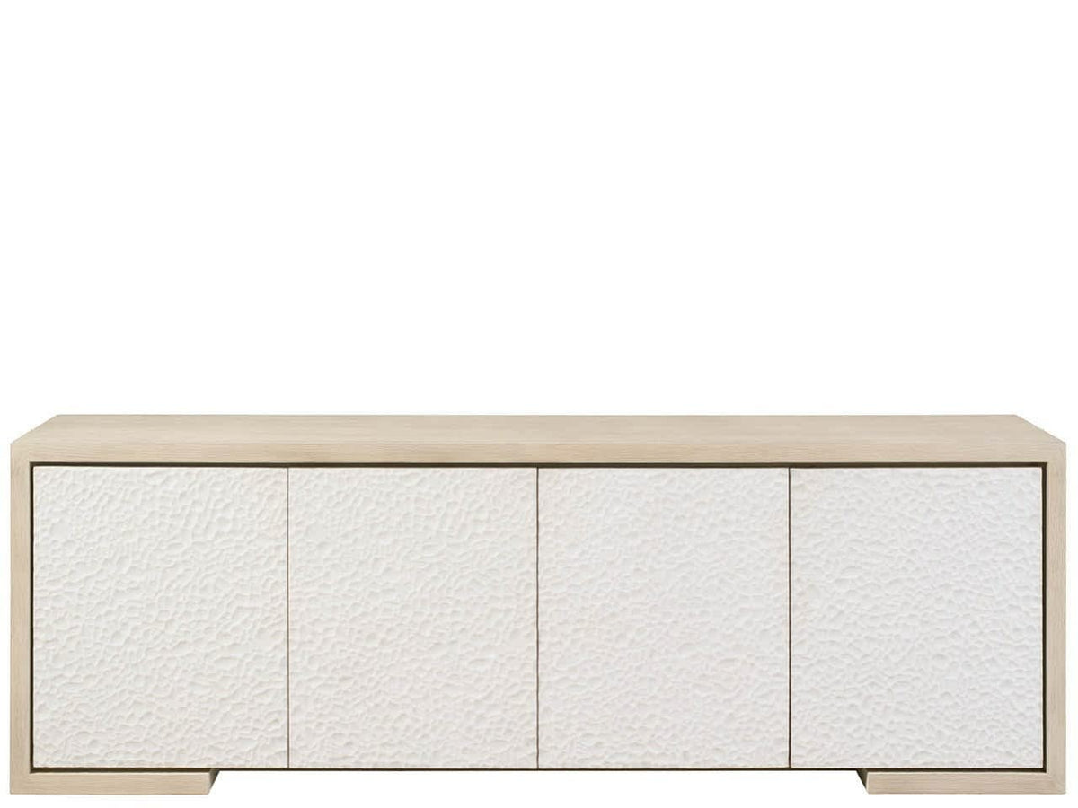 Aurora Light Oak/Carved Stone Credenza - Ornate Home