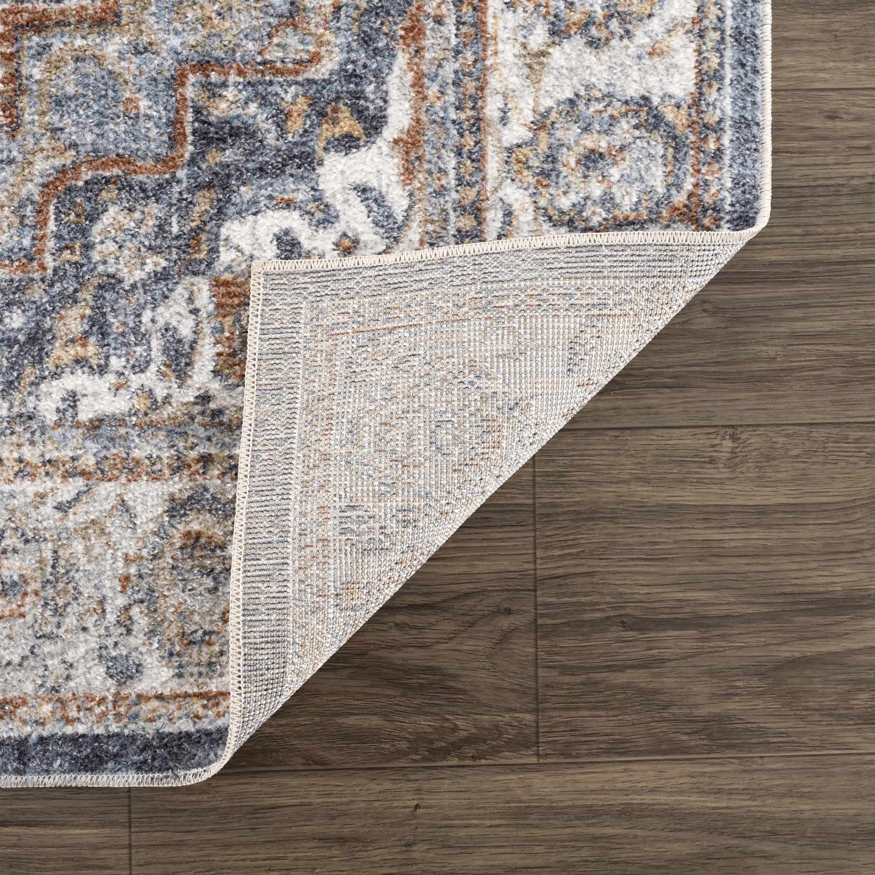 Aurum Blue & Beige Washable Area Rug - Clearance - Ornate Home