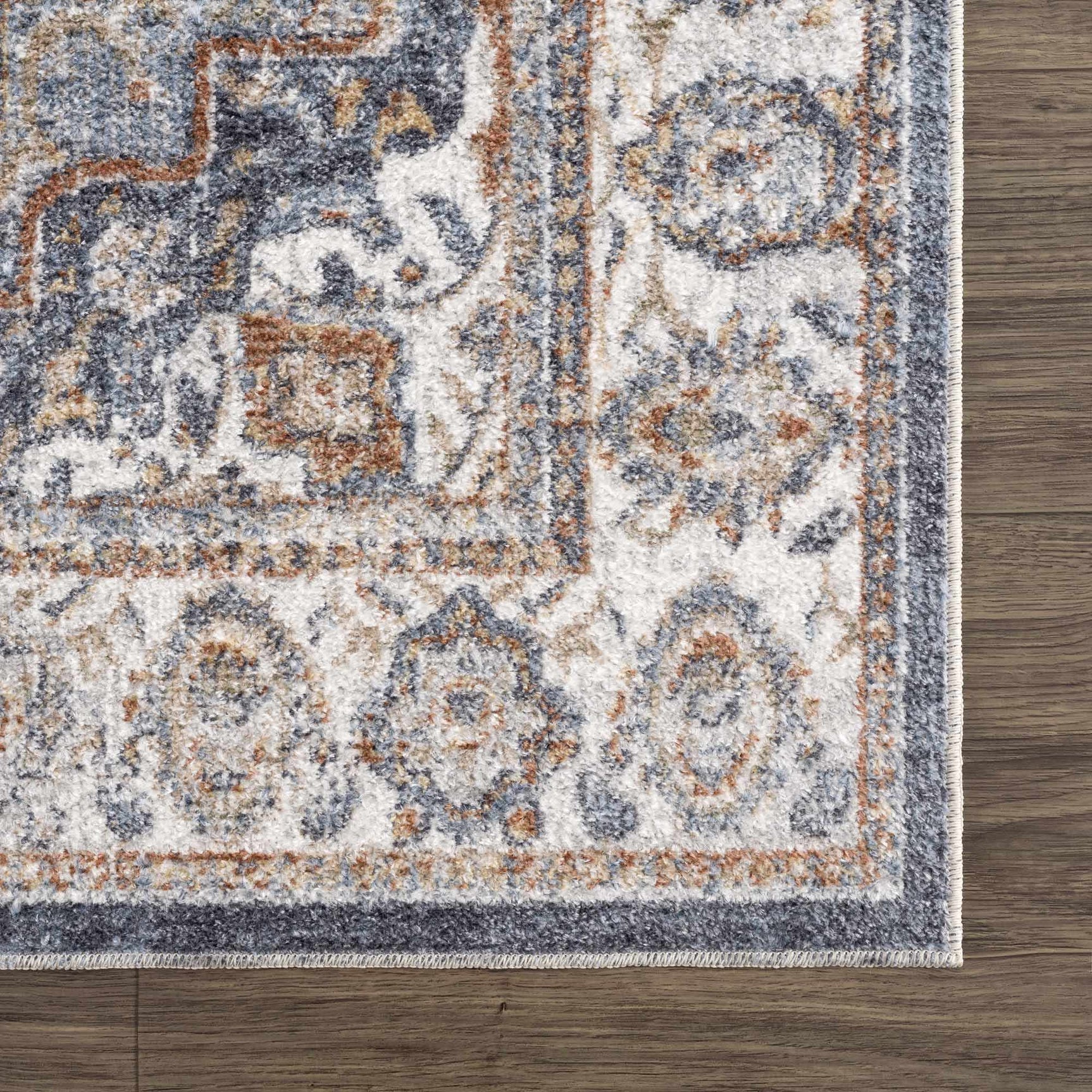 Aurum Blue & Beige Washable Area Rug - Clearance - Ornate Home