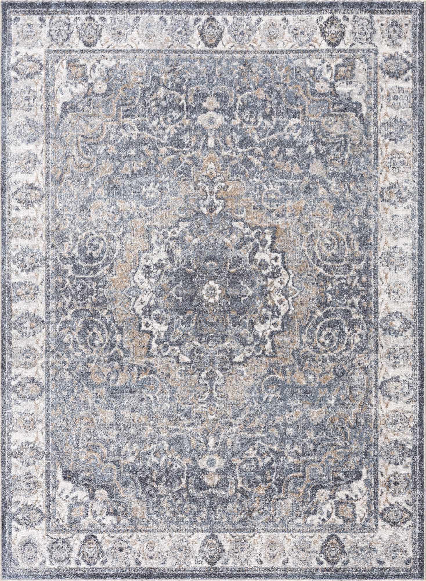 Aurum Blue Washable Area Rug - Clearance - Ornate Home
