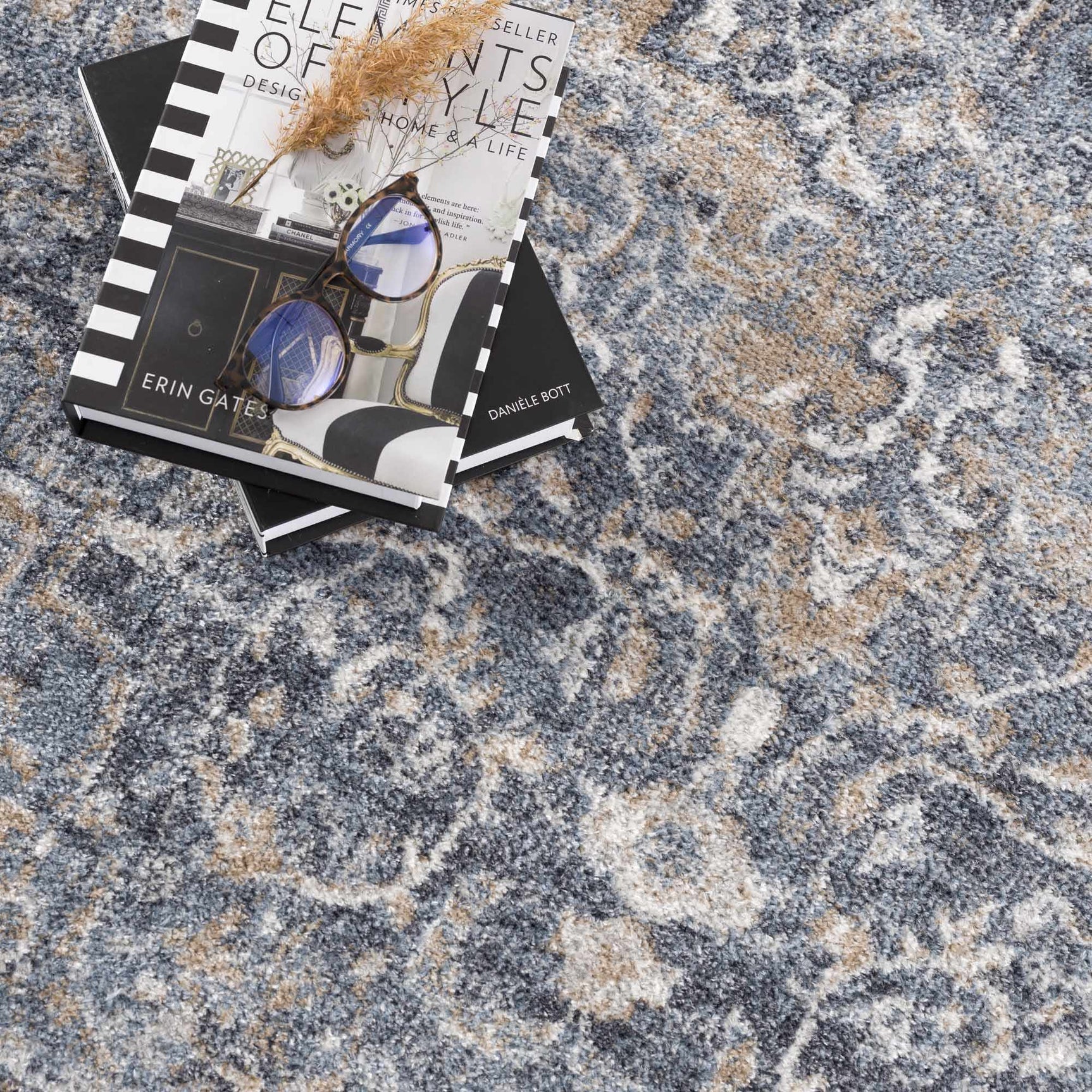 Aurum Blue Washable Area Rug - Clearance - Ornate Home