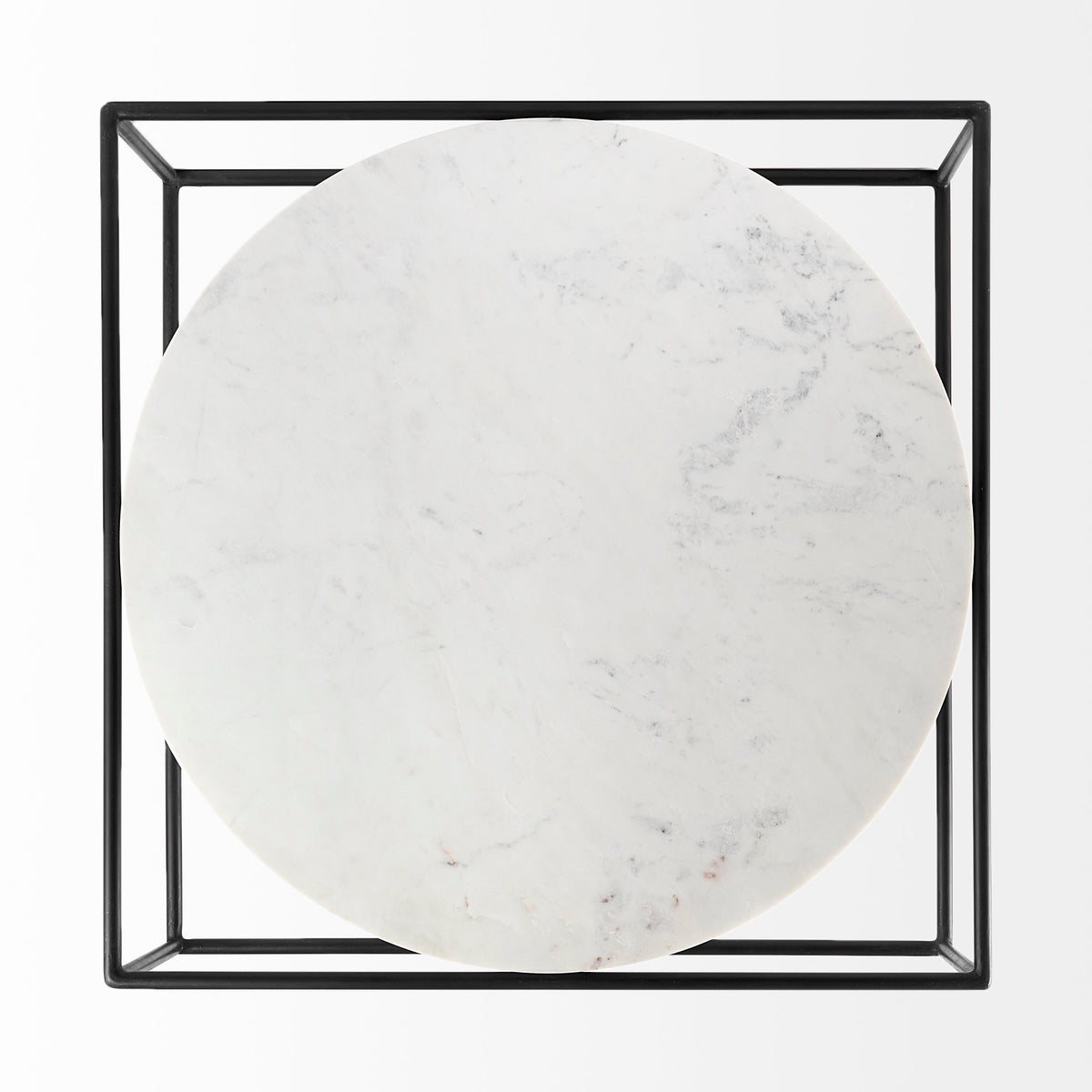 Austen White/Black Round Marble Top Coffee Table