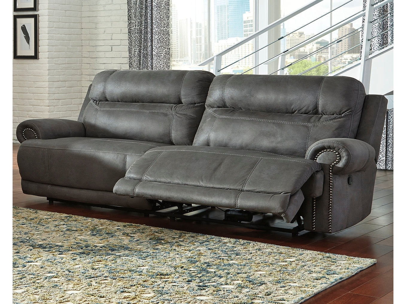 Austere Gray Reclining Sofa (Online Special Price) - Ornate Home