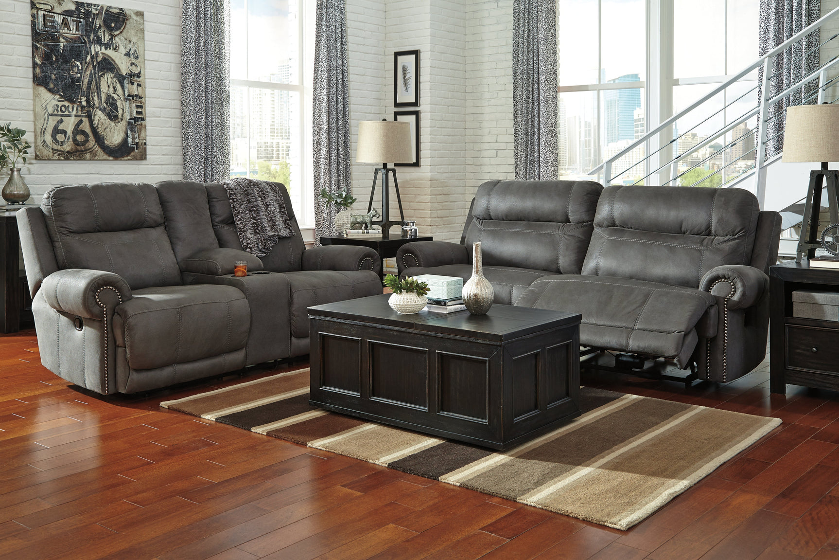 Austere Gray Reclining Sofa (Online Special Price) - Ornate Home