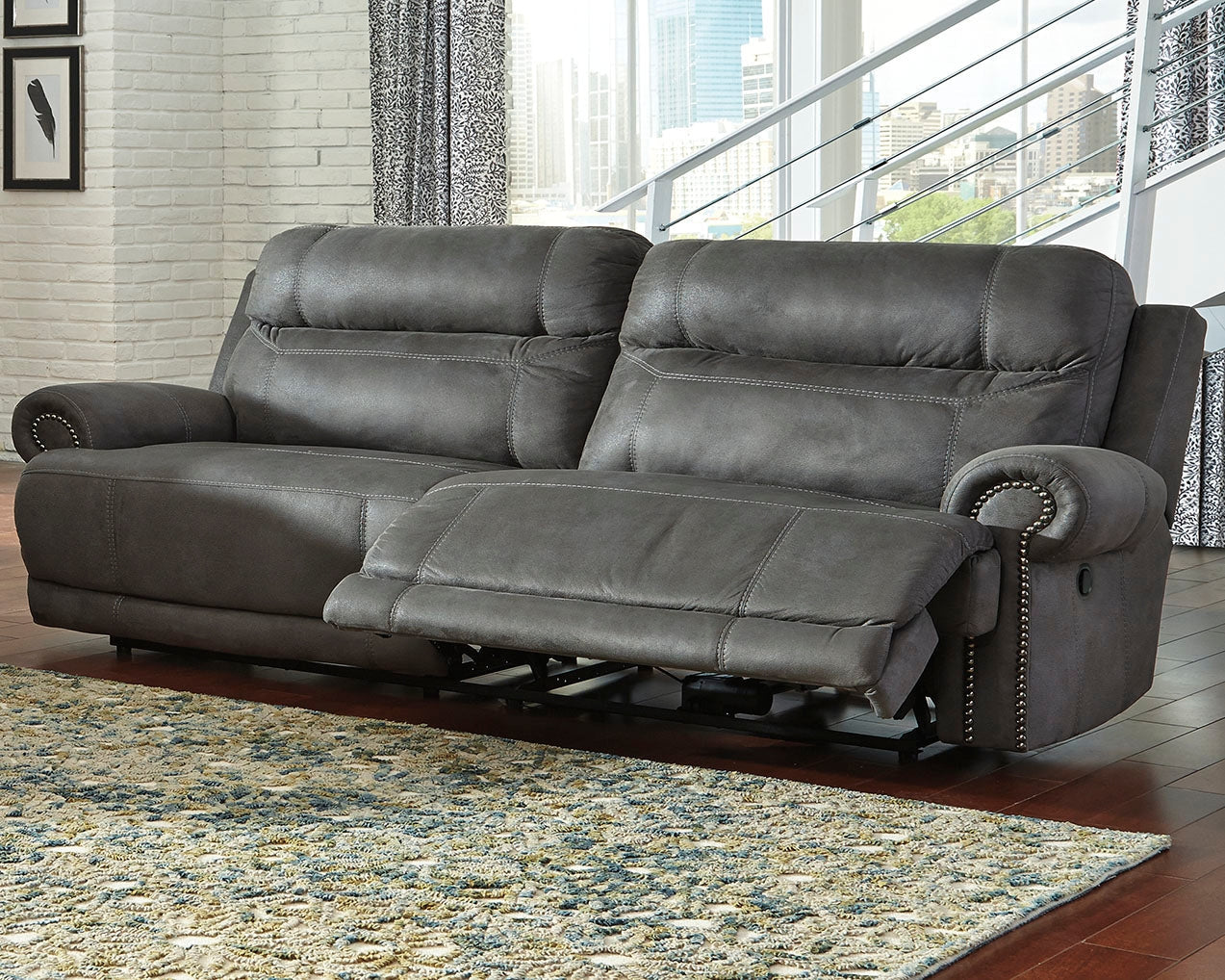 Austere Gray Reclining Sofa (Online Special Price) - Ornate Home