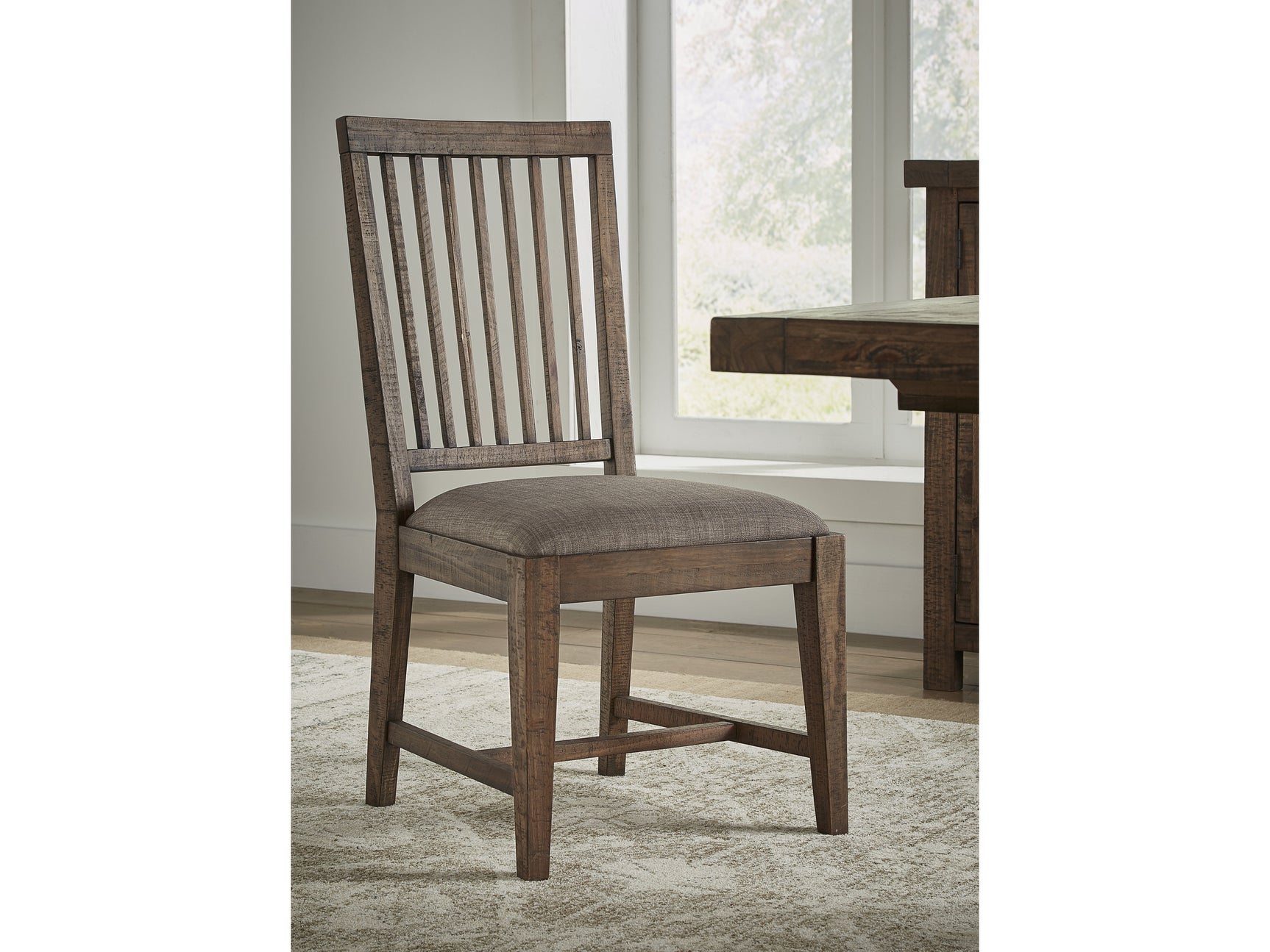 Autumn Flint Oak Solid Wood Upholstered Dining Chair (Set of 2) - Ornate Home
