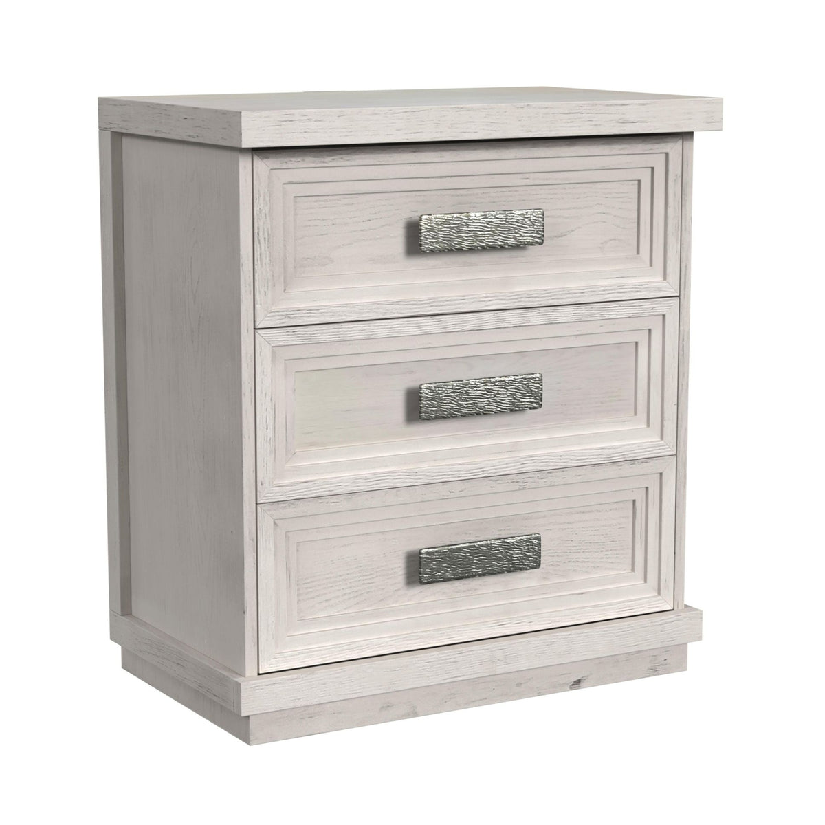 Avalanche Antique White 3-Drawer Nightstand with USB - Ornate Home