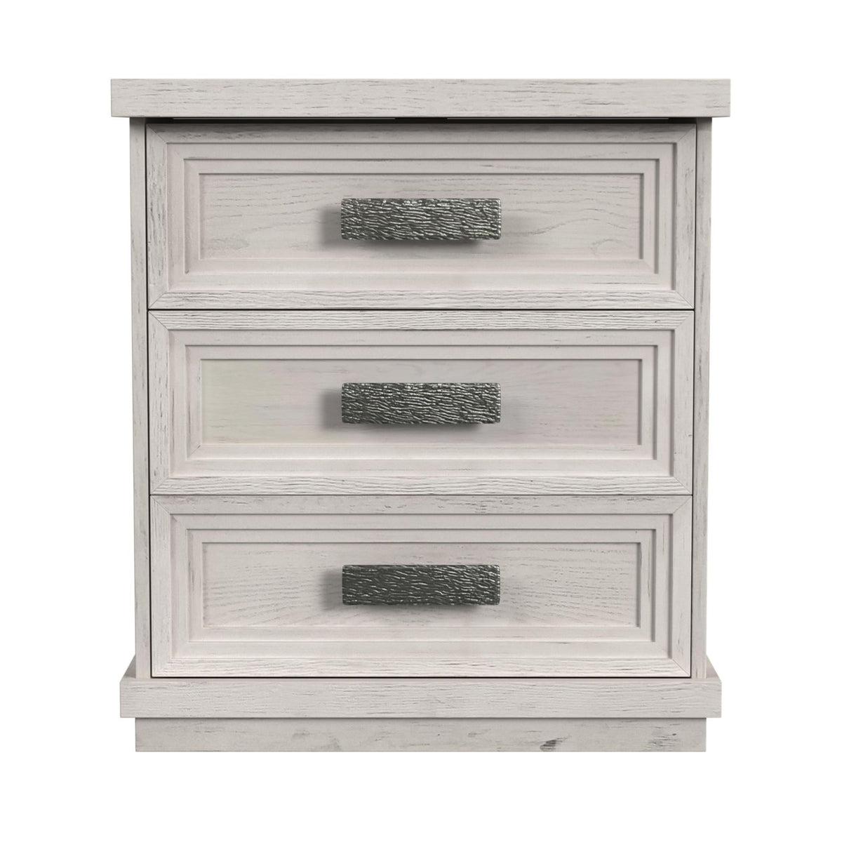 Avalanche Antique White 3-Drawer Nightstand with USB - Ornate Home