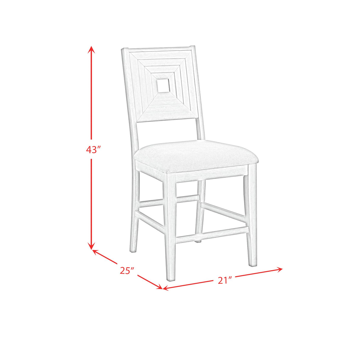 Avalanche Antique White 5-Piece Square Counter Height Dining Set