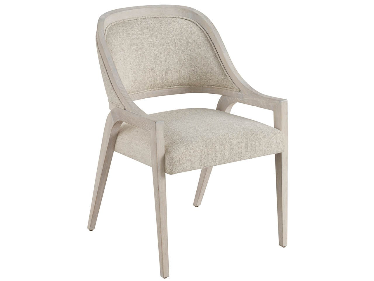 Avaline White Oak/Cream Arm Chair - Ornate Home