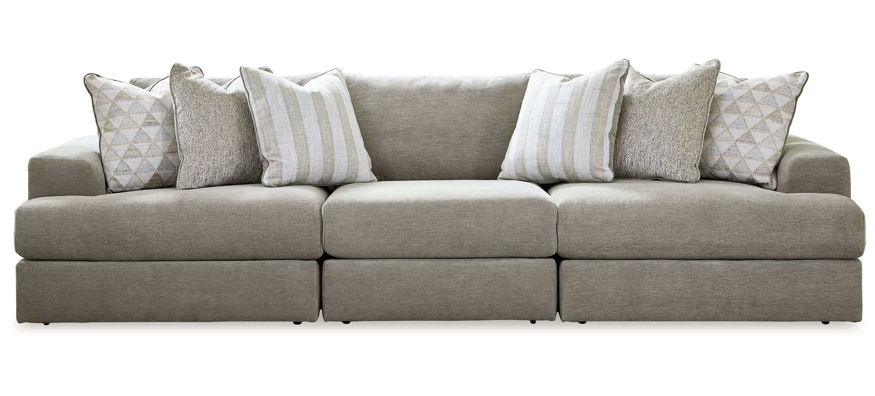 Avaliyah Ash Gray Chenille 3pc Sectional Sofa (Online Special Price) - Ornate Home