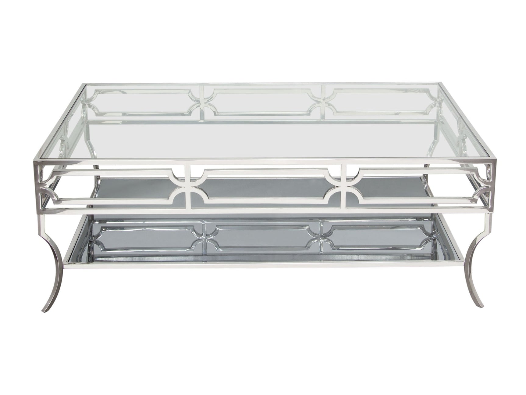 Avalon Coffee Table w/Clear Glass Top - Ornate Home