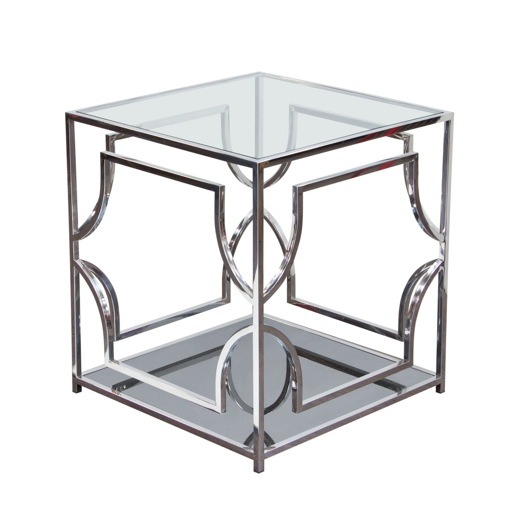 Avalon End Table w/ Clear Glass Top - Ornate Home