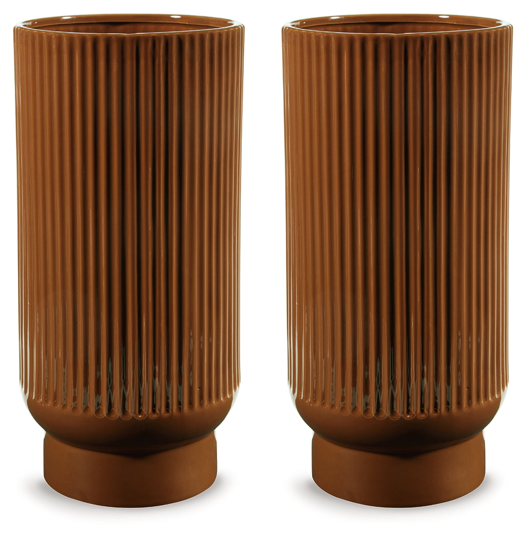 Avalyah Burnt Umber Vase (Set of 2) (Online Special Price) - Ornate Home