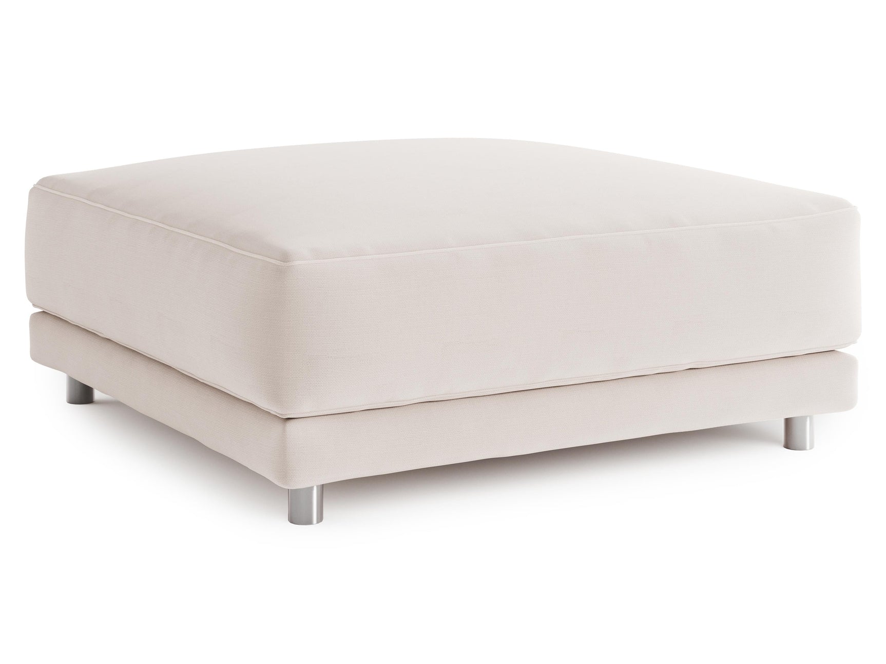 Avanni White/Cream Outdoor Ottoman - Ornate Home