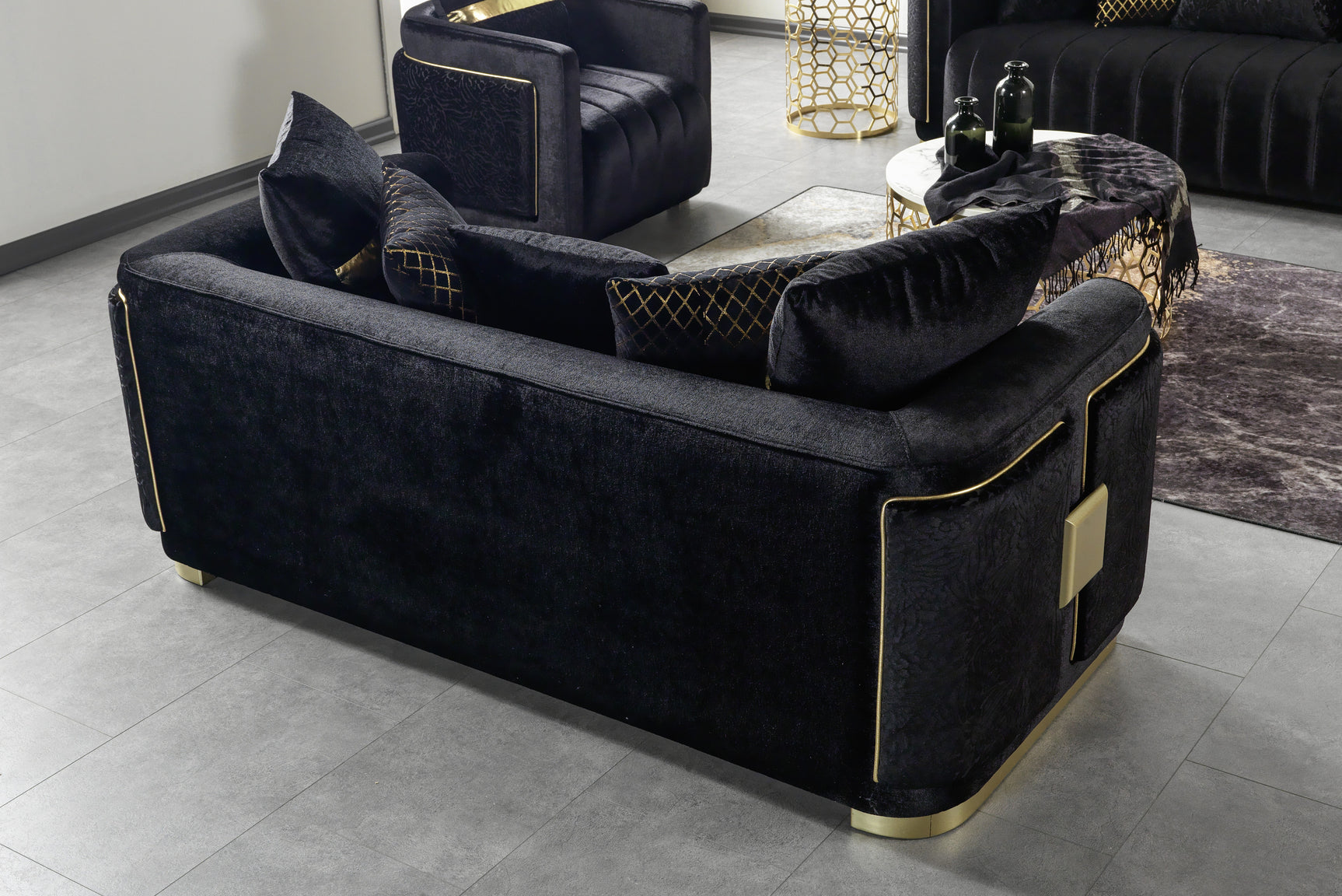 Avanos Black Living Room Set - Ornate Home