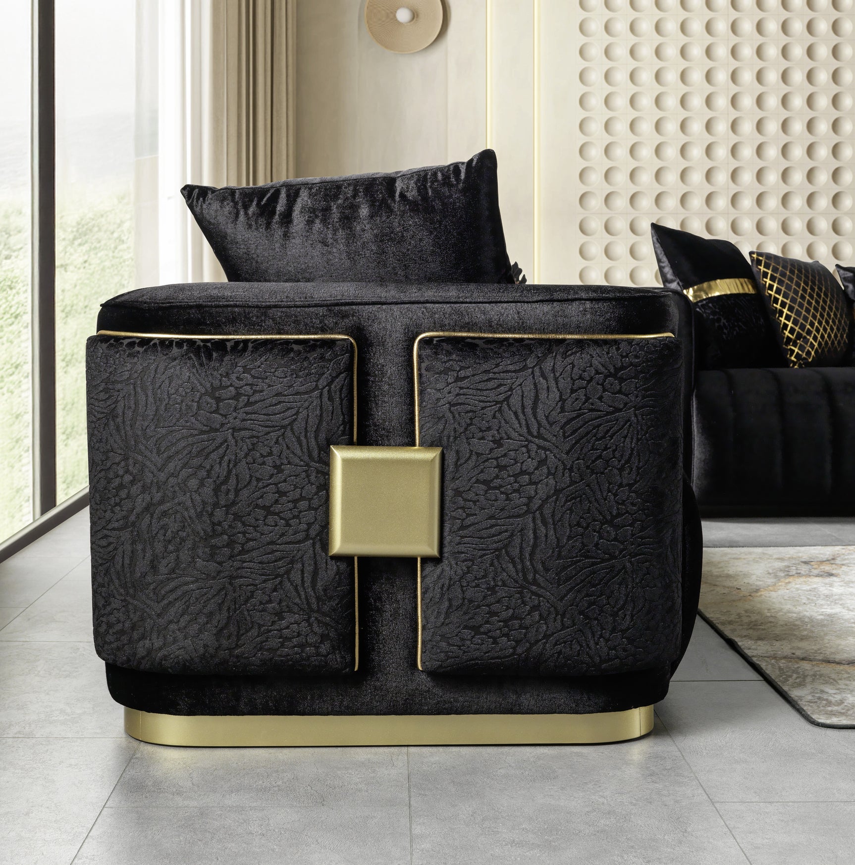 Avanos Black Living Room Set - Ornate Home