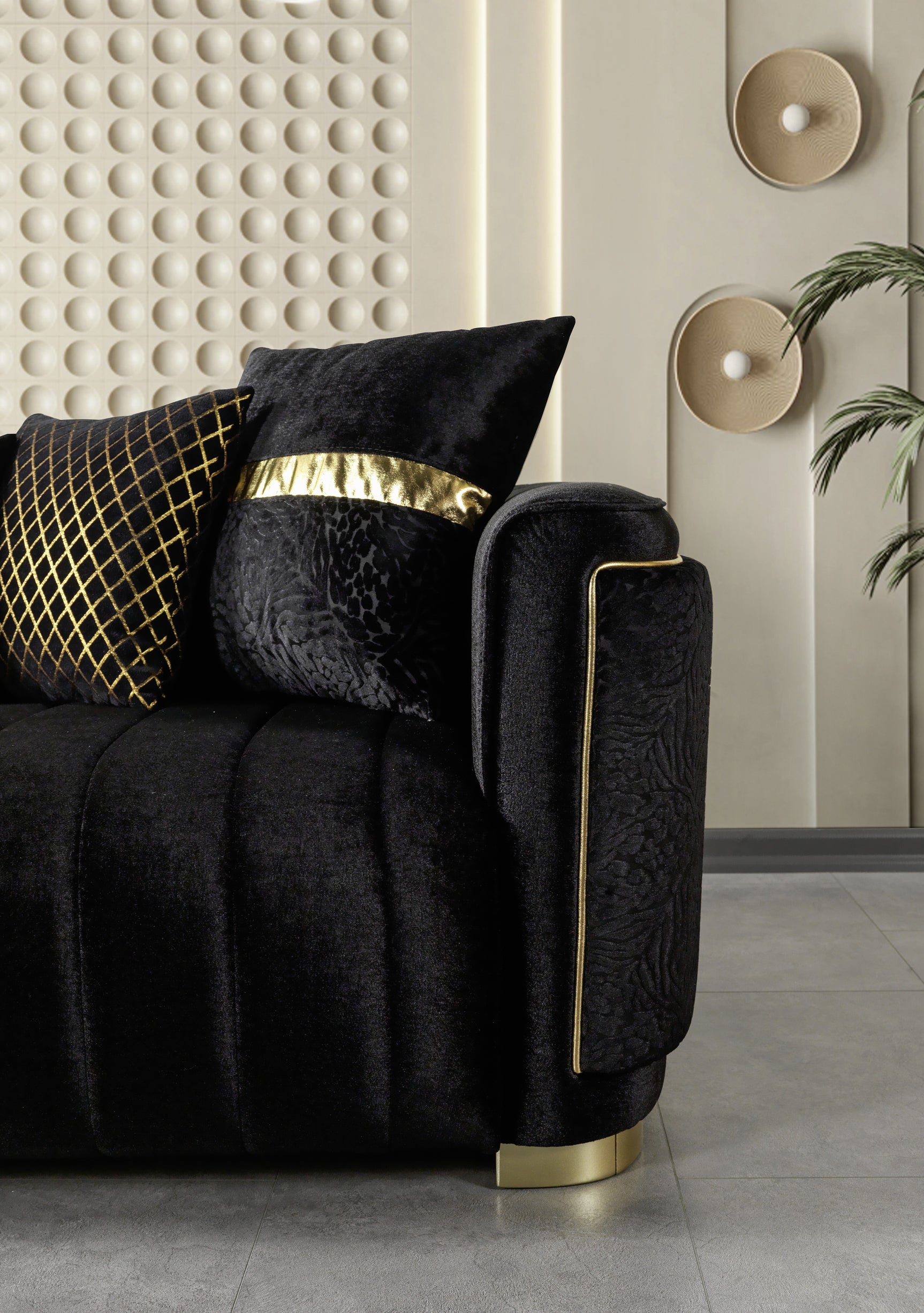 Avanos Black Sofa - Ornate Home