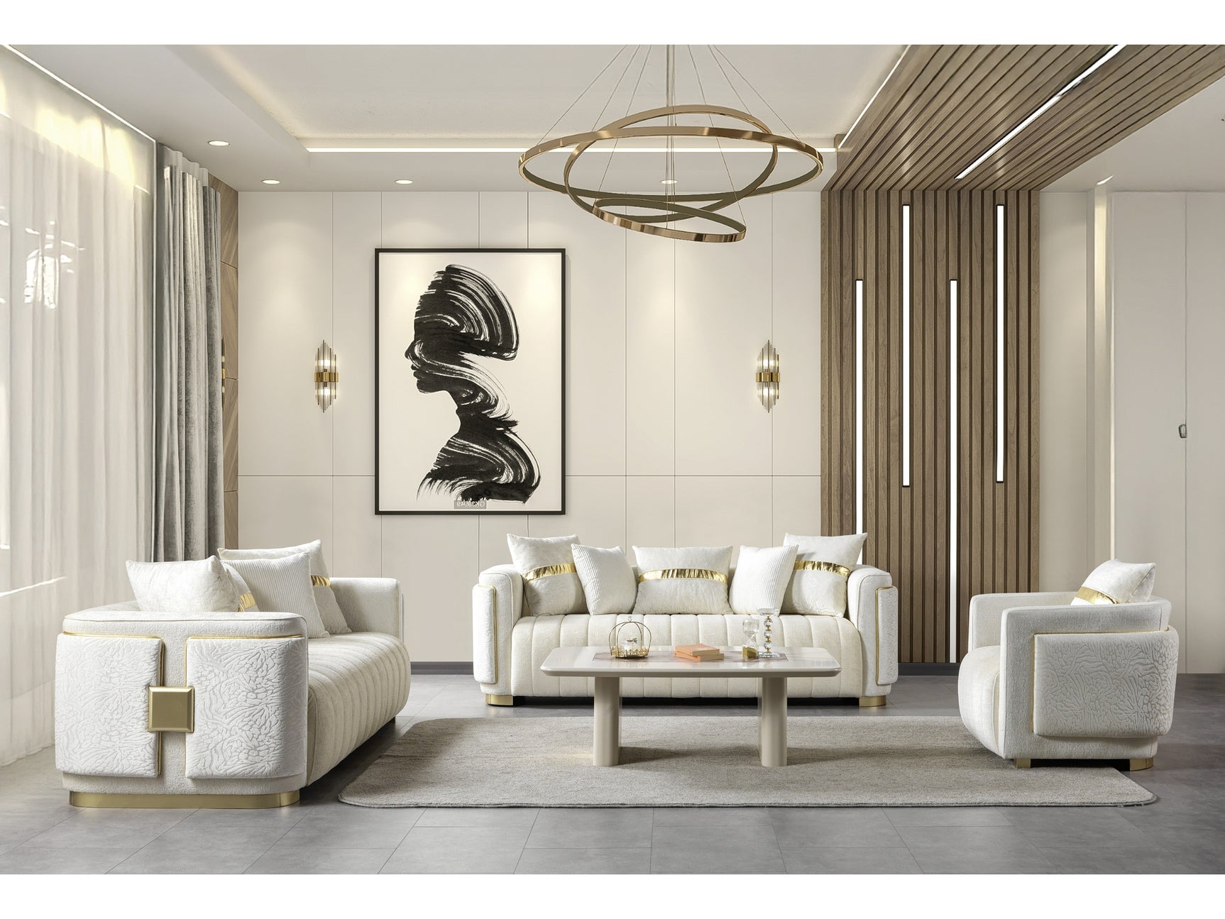 Avanos Cream Loveseat - Ornate Home