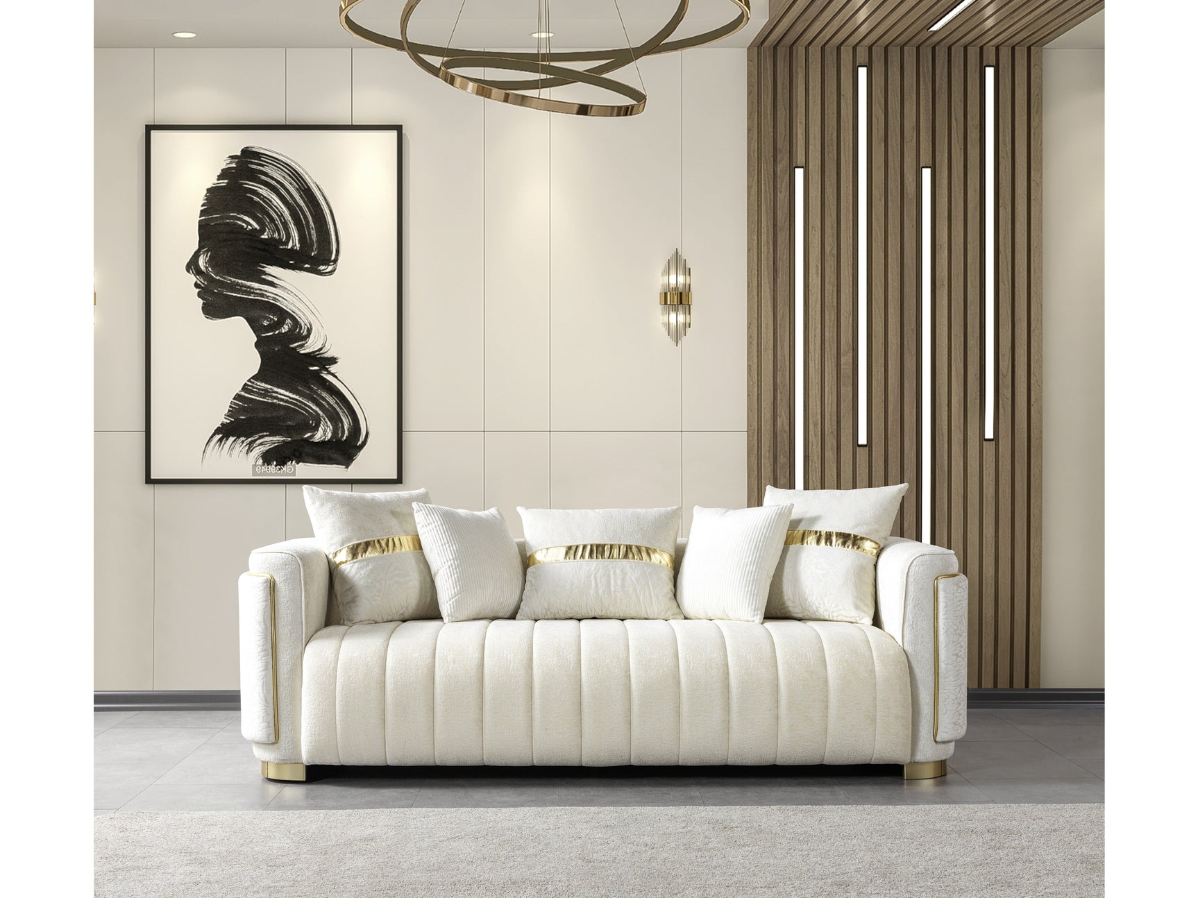 Avanos Cream Sofa - Ornate Home
