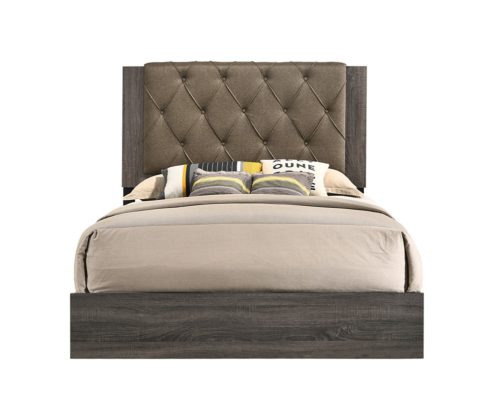 Avantika Rustic Gray Oak Eastern King Bed - Ornate Home