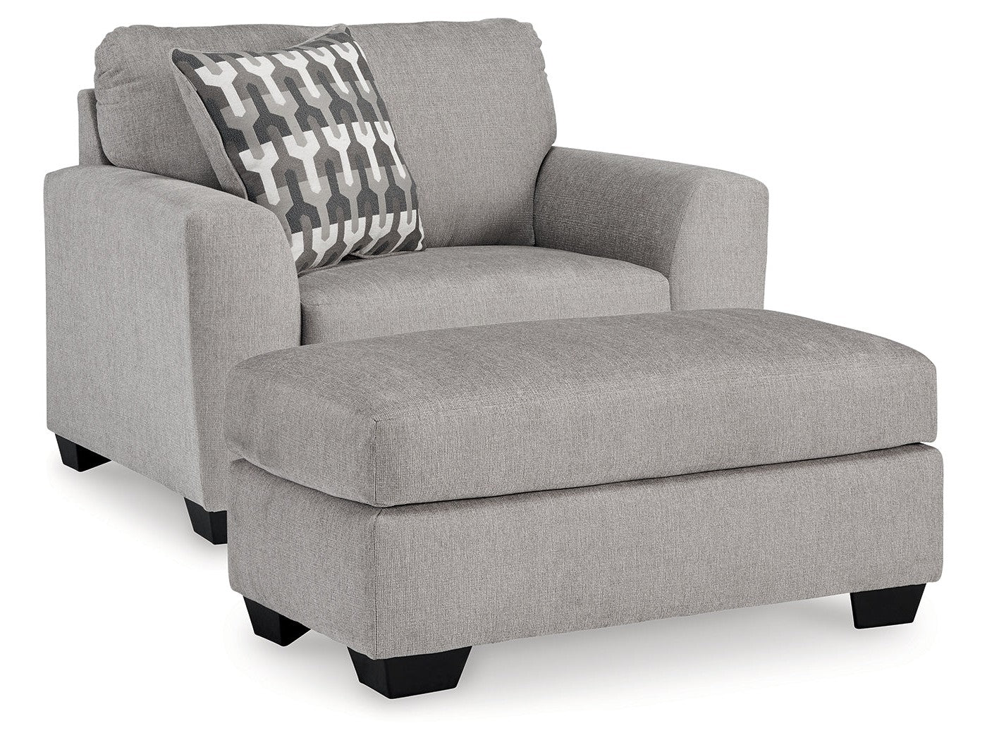 Avenal Park Flannel Oversized Chair & Ottoman - Ornate Home