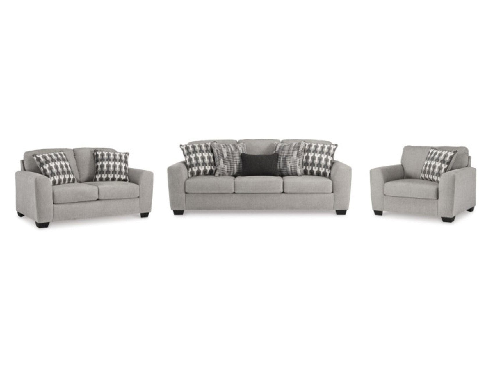 Avenal Park Flannel Sofa and 2 Loveseats (Online Special Price) - Ornate Home