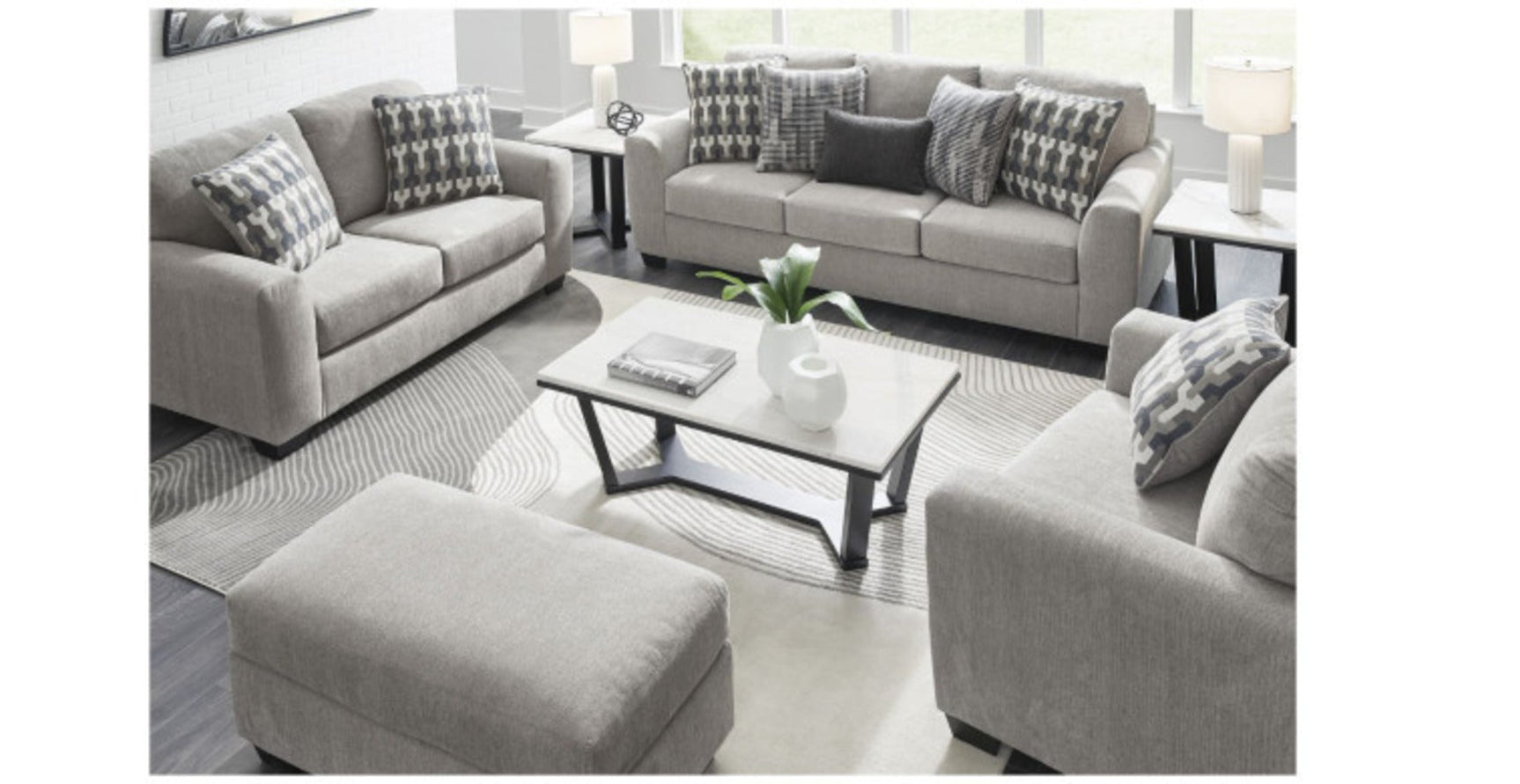 Avenal Park Flannel Sofa and 2 Loveseats (Online Special Price) - Ornate Home