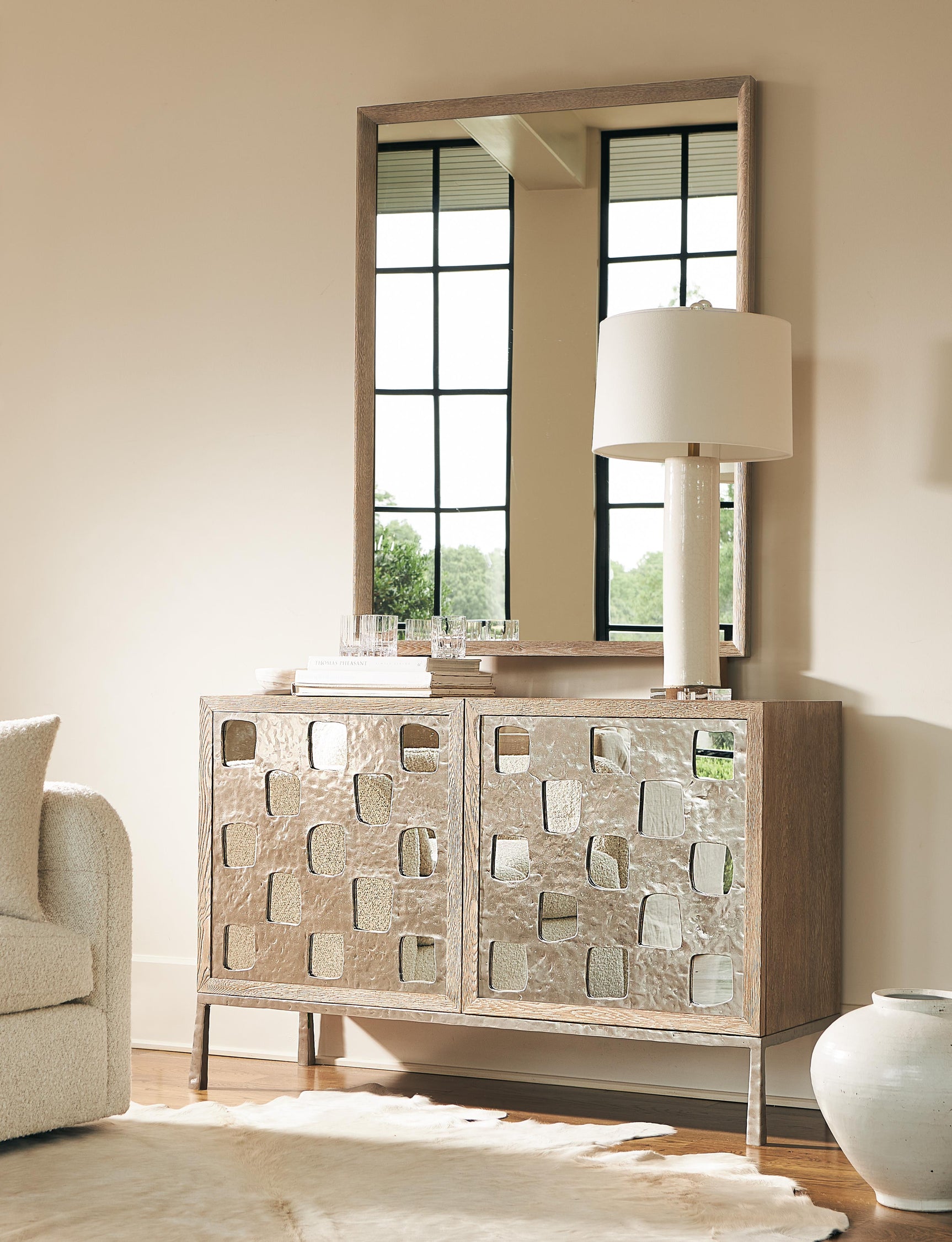 Aventura Door Frosted Nickel Chest - Ornate Home
