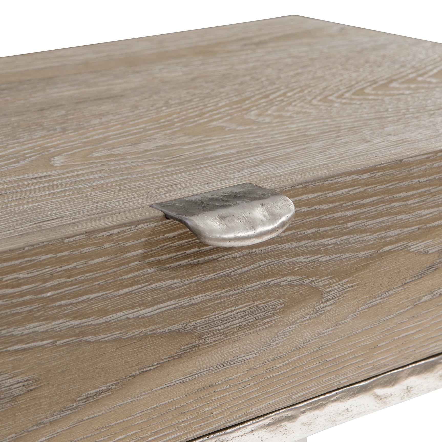 Aventura Frosted Nickel/Marcona Nightstand - Ornate Home