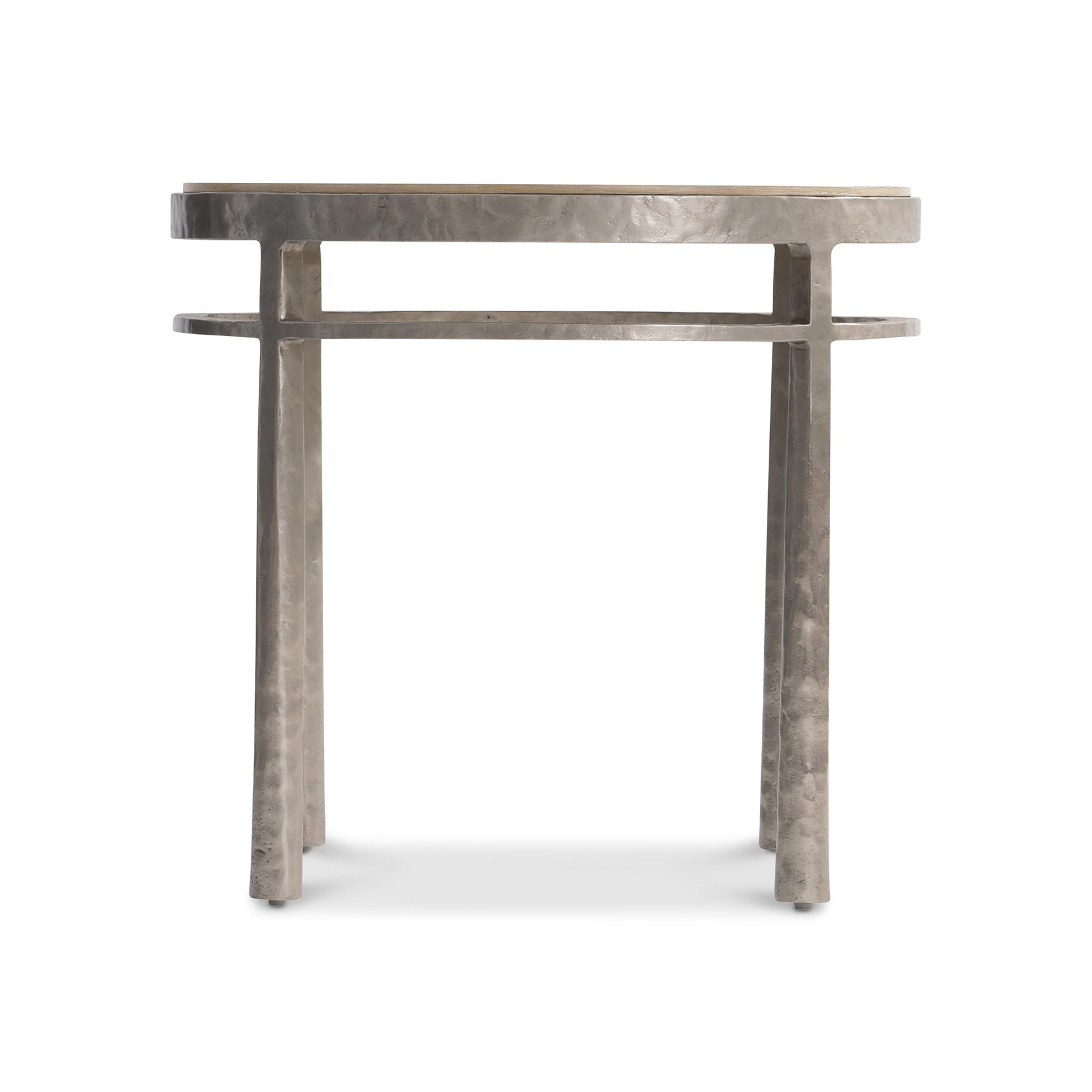 Aventura Frosted Nickel/Marcona Side Table - Ornate Home