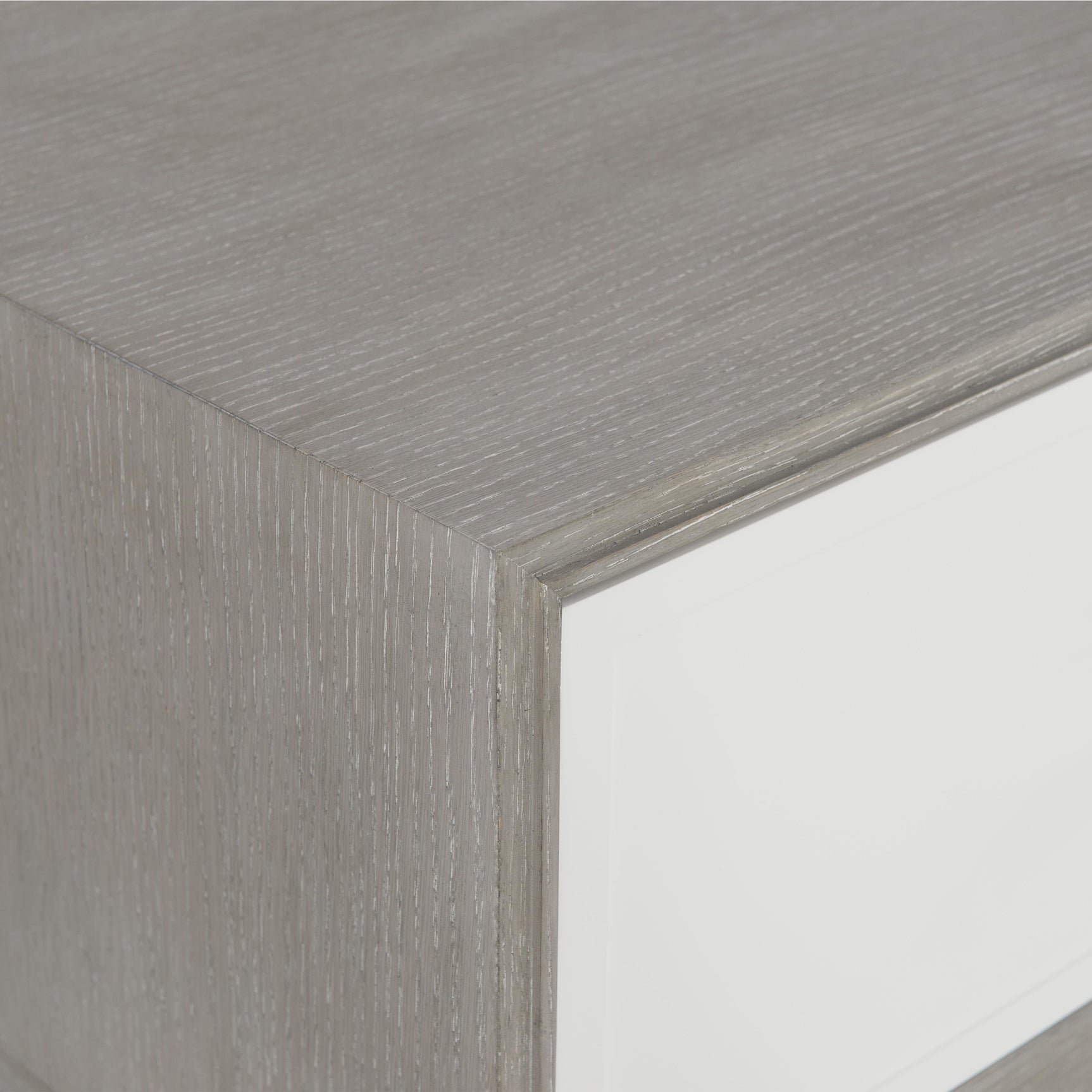 Avenue Cerused Greige/Lacquered White Cocktail Table - Ornate Home