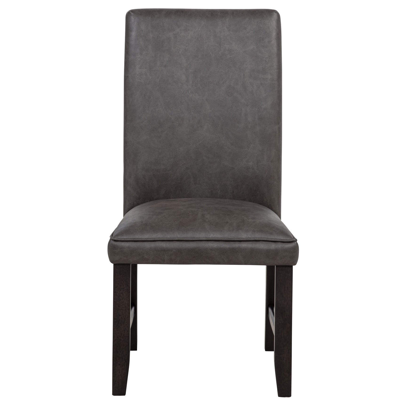 Averill Dark Grey/Coffee Bean Faux Leather Upholstered Dining Side Chair (Set of 2) - Ornate Home