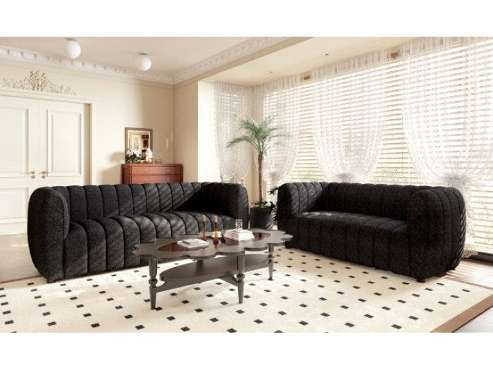 Aversa Black Sofa & Loveseat - Ornate Home