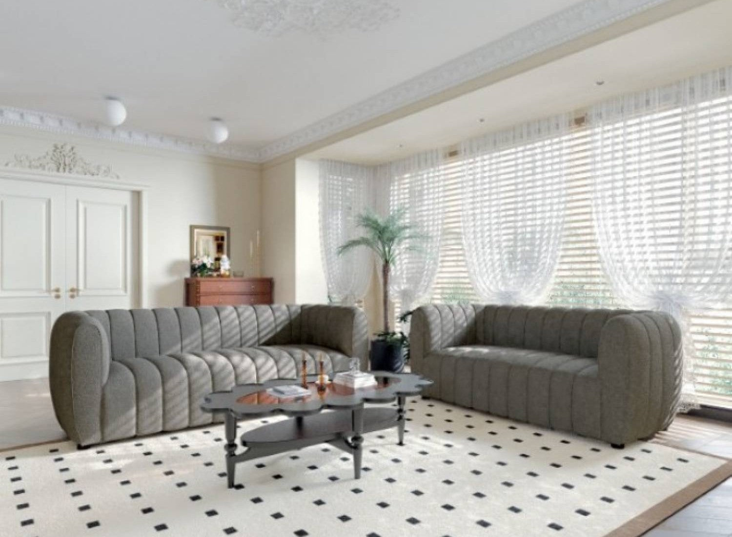 Aversa Charcoal Gray Loveseat - Ornate Home