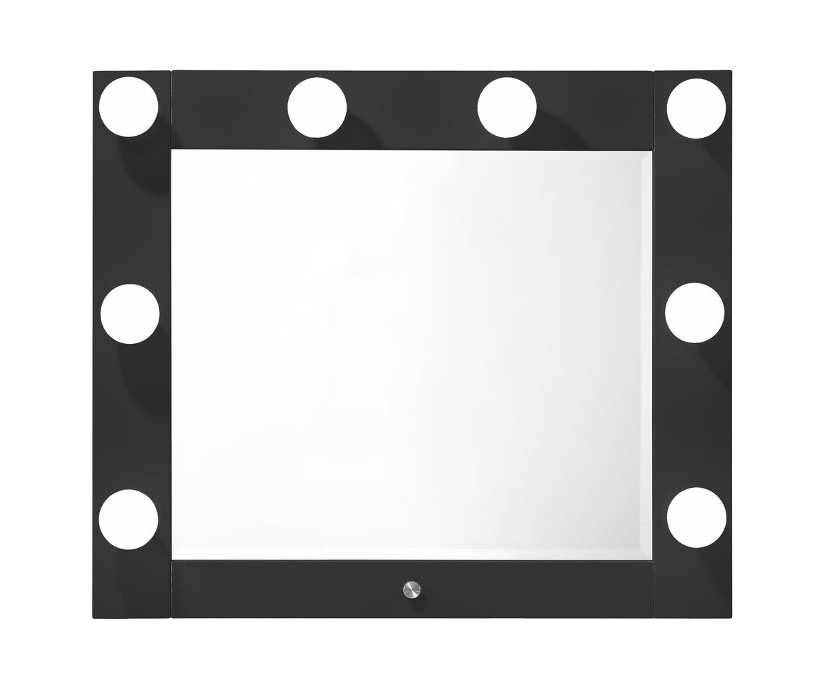 Avery Black Vanity Set w/LED Mirror - Ornate Home